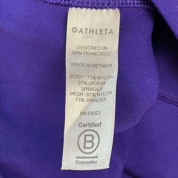 Athleta Salutation Stash Pocket II Blue Purple Mesh 7/8 Tight Leggings Sz XXS - Picture 11 of 12